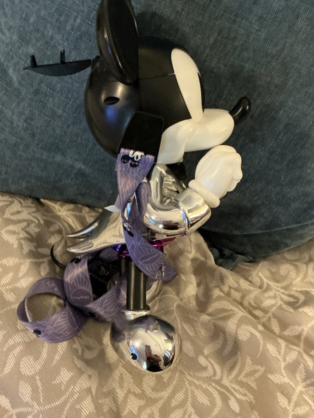 Disneys 100th Black, White & Purple Mickey Mouse Metallic sipper cupwith Lanyard - Picture 3 of 4